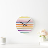 Met de hand van de waterverf geschilderde borstels ronde klok (Huis)