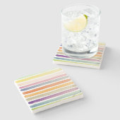 Met de hand van de waterverf geschilderde borstels stenen onderzetter (Zijkant)