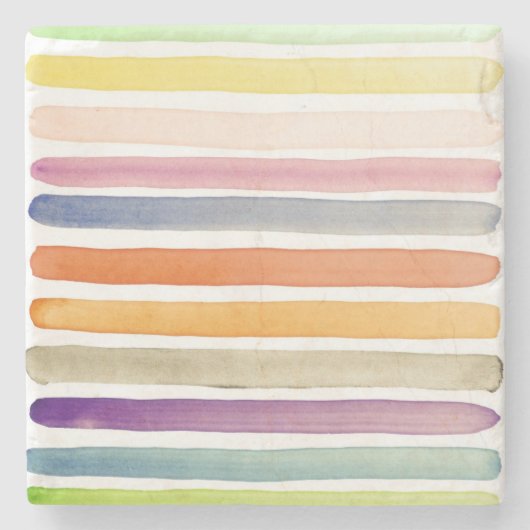 Met de hand van de waterverf geschilderde borstels stenen onderzetter (Voorkant)