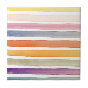 Met de hand van de waterverf geschilderde borstels tegeltje