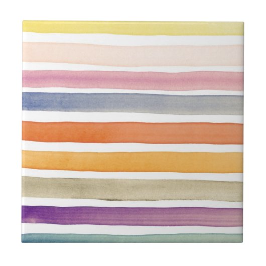 Met de hand van de waterverf geschilderde borstels tegeltje (Voorkant)