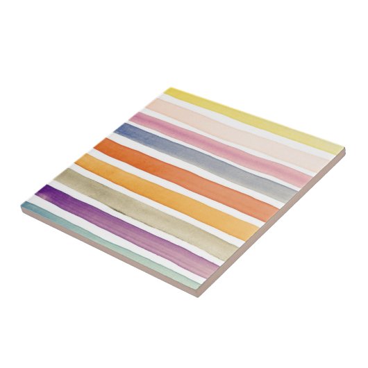 Met de hand van de waterverf geschilderde borstels tegeltje (Zijkant)