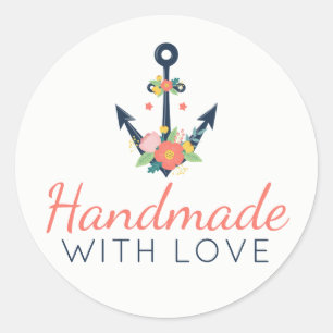 Met de Hand van Liefde Bloemanker Scheepvaart Gelo Ronde Sticker