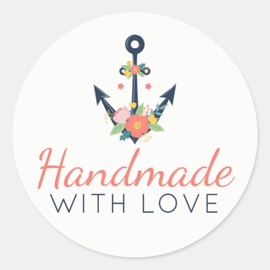 Met de Hand van Liefde Bloemanker Scheepvaart Gelo Ronde Sticker (Voorkant)