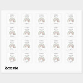 Met de Hand van Liefde Boho Regenboog Vierkante Sticker (Vel)