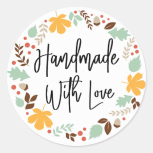 Met de Hand van Liefde Herfst Ronde Sticker
