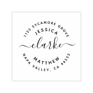 Met de hand-Verpletterd Manuscript Gehuwd Adres va Zelfinktende Stempel