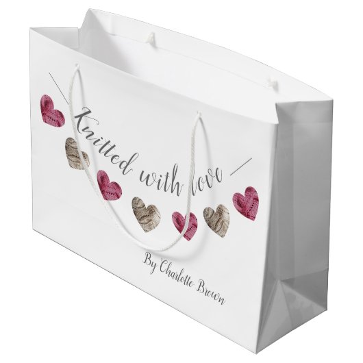 Met de hand vervaardigde cadeaus groot cadeauzakje (Achterkant Gekanteld)