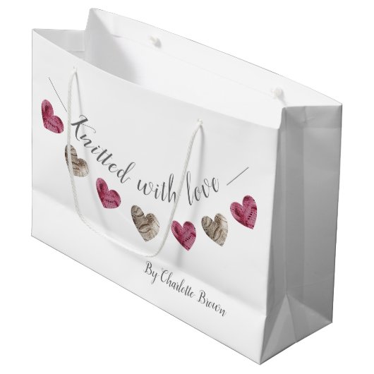 Met de hand vervaardigde cadeaus groot cadeauzakje (Voorkant Gekanteld)