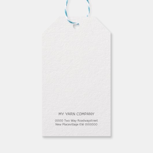 Met de hand vervaardigde garens en met de hand ver cadeaulabel (Achterkant)