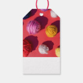 Met de hand vervaardigde wol van rode draad, breih cadeaulabel (Achterkant)