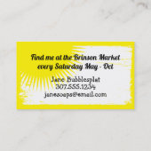 Met de hand vervaardigde zeepbellen in het bad, ge visitekaartje (Achterkant)