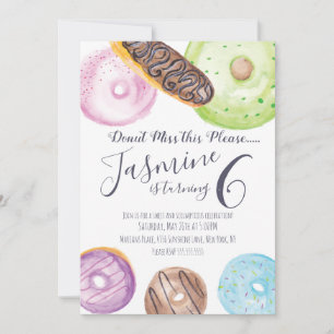 Met de hand watergekleurde donuts eclairs bevroren kaart