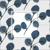 Met de hand watergekleurde Eucalyptus Groene Blauw Stof (Delen)