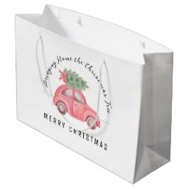 Met de kerstboom krijgt u thuis de aangepaste cade groot cadeauzakje