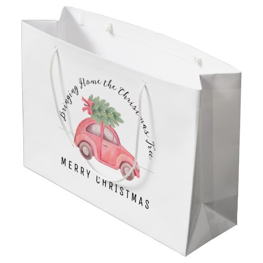 Met de kerstboom krijgt u thuis de aangepaste cade groot cadeauzakje (Achterkant Gekanteld)