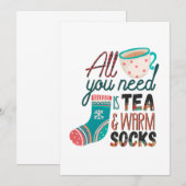 Met de kerstcadeautjes heb je alleen thee en warme kaart (Voorkant / Achterkant)