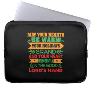 Met de kerstcadeautjes is uw hart warm laptop sleeve
