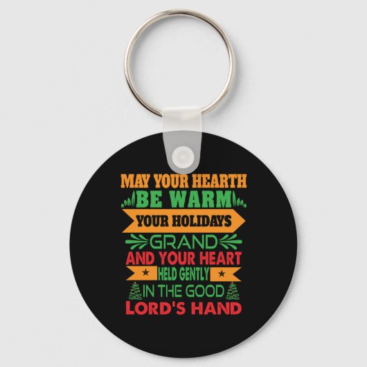 Met de kerstcadeautjes is uw hart warm sleutelhanger (Voorkant)