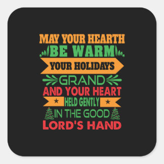 Met de kerstcadeautjes is uw hart warm vierkante sticker