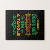 Met de kerstcadeautjes krijg je je Tinsel niet in  Legpuzzel (Horizontaal)