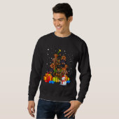 Met de kerstdachshund-boom Funny Pajamas Trui (Voorkant volledig)