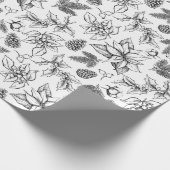 Met de kersthand getrokken planten. Kerstmis Cadeaupapier