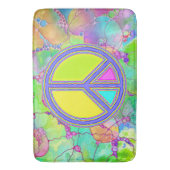 Met de kleuren gevuld PEACE-teken 1 Badmat (Voorkant Verticaal)