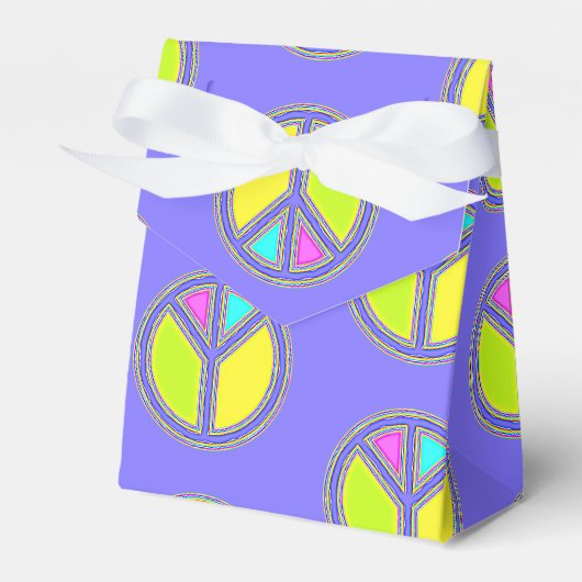 Met de kleuren gevuld PEACE-teken 1 Bedankdoosjes (Voorkant Zijde)