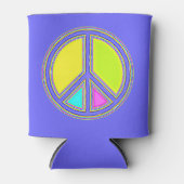 Met de kleuren gevuld PEACE-teken 1 Blikjeskoeler (Voorkant)