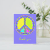 Met de kleuren gevuld PEACE-teken 1 Briefkaart (Staand voorkant)