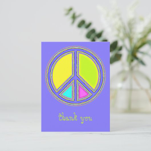 Met de kleuren gevuld PEACE-teken 1 Briefkaart (Staand voorkant)