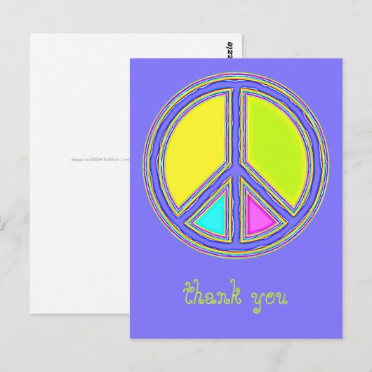 Met de kleuren gevuld PEACE-teken 1 Briefkaart (Voorkant / Achterkant)