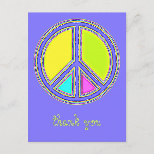 Met de kleuren gevuld PEACE-teken 1 Briefkaart (Voorkant)