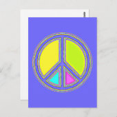 Met de kleuren gevuld PEACE-teken 1 Briefkaart (Voorkant / Achterkant)