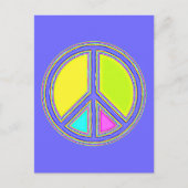 Met de kleuren gevuld PEACE-teken 1 Briefkaart (Voorkant)