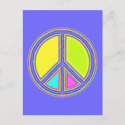 Met de kleuren gevuld PEACE-teken 1 Briefkaart (Voorkant)