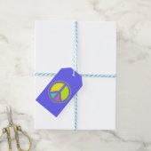 Met de kleuren gevuld PEACE-teken 1 Cadeaulabel (Met Touw)