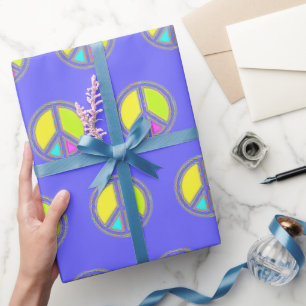 Met de kleuren gevuld PEACE-teken 1 Cadeaupapier