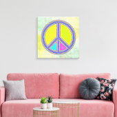 Met de kleuren gevuld PEACE-teken 1 Canvas Afdruk (Insitu (Woonkamer))