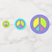 Met de kleuren gevuld PEACE-teken 1 Confetti (Voorkanten)