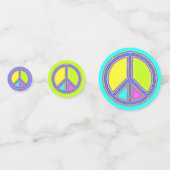Met de kleuren gevuld PEACE-teken 1 Confetti (Achterkanten)