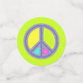 Met de kleuren gevuld PEACE-teken 1 Confetti (Kleine voorkant)
