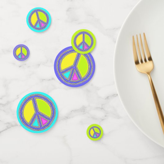 Met de kleuren gevuld PEACE-teken 1 Confetti (Groep)