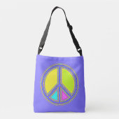 Met de kleuren gevuld PEACE-teken 1 Crossbody Tas (Achterkant)