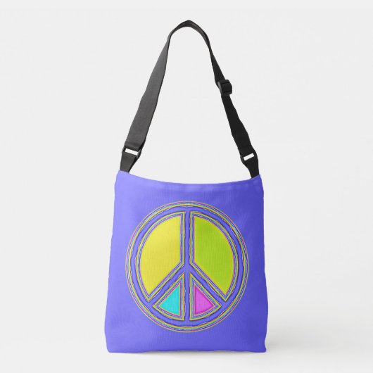 Met de kleuren gevuld PEACE-teken 1 Crossbody Tas (Voorkant)