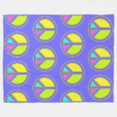 Met de kleuren gevuld PEACE-teken 1 Fleece Deken (Voorkant (Horizontaal))