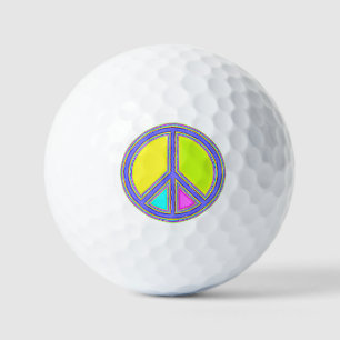 Met de kleuren gevuld PEACE-teken 1 Golfballen