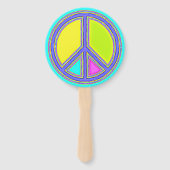 Met de kleuren gevuld PEACE-teken 1 Handwaaier (Achterkant)