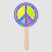 Met de kleuren gevuld PEACE-teken 1 Handwaaier (Voorkant)